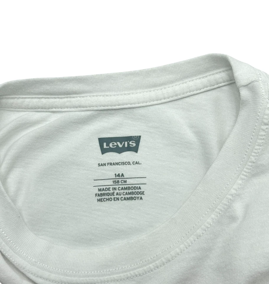 LEVI'S STRAUSS & CO Fille 14 Ans Pull Col Rond Blanc Maille Coton - Photo 4/4
