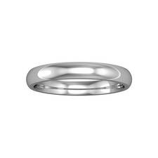 18ct White Gold Jewelco London 3mm Comfort Court Wedding Band Commitment Ring