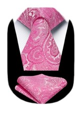 Extra Long Ties for Men Classic Floral Tie and XL,63 inches length C20-pink