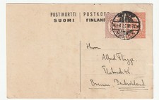 FINLAND SUOMI 20 p stamp 1 M stationery  postcard VOIKKA 22/9/1927 to Germany