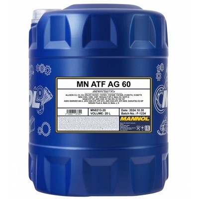 Getriebeöl MANNOL ATF AG60 Automatic 20 Liter für Audi BMW Jaguar Volvo Fiat VW 