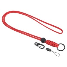 20" Paracord Lanyard Necklace Keyring Cord Clasp Strap Badge Holder Red