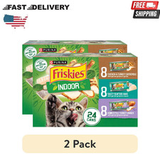 Purina Friskies Indoor Wet Cat Food Variety Pack 5.5oz 24 Cans, 2 Pack