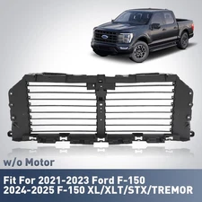 Front Upper Radiator Grille Air Shutter Fit For 2021-2025 Ford F-150 W/O Motor