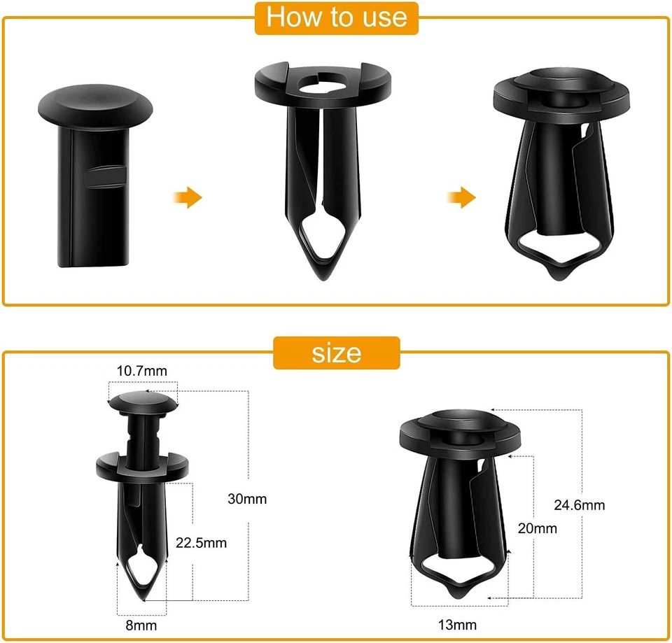 For Nissan 35 Pcs Body Bolts & U-nut Clips- M6 Engine Under Cover Splash Shield Foto 4 de 4
