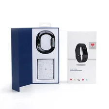 NEW Black Fitbit Charge 2 Activity Tracker Heart Rate Fitness FB407 S+L Band US