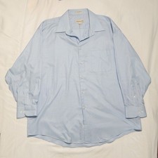 Pronto Uomo Mens Blue 15 34/35 Dress Shirt 60 s 2 Ply Perfect Twill Dress Shirt