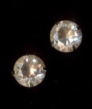 10K Solid Yellow Gold 4mm Round Clear Crystal CZ Solitaire Stud Earrings xD