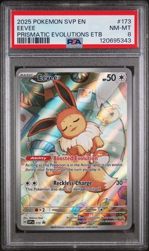 2025 POKEMON SVP EN-SV BLACK STAR PROMO #173 EEVEE PSA 8