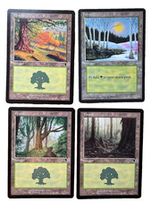 Magic The Gathering FOREST x 4 designs Land MTG
