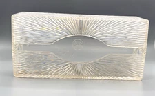 Celebrity Atomic Starburst Clear Lucite Tissue Box Cover Wall Hang VTG 50’s READ