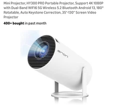 4K Mini Projector 10000 Lumen LED 1080P WiFi Bluetooth UHD Portable Home Theater