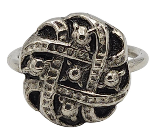 Anelli Tovagliolo Tono Argento Metallo Nodo Celtico Amore Tessuto Eterno Design Set di 6 - Foto 2 di 8