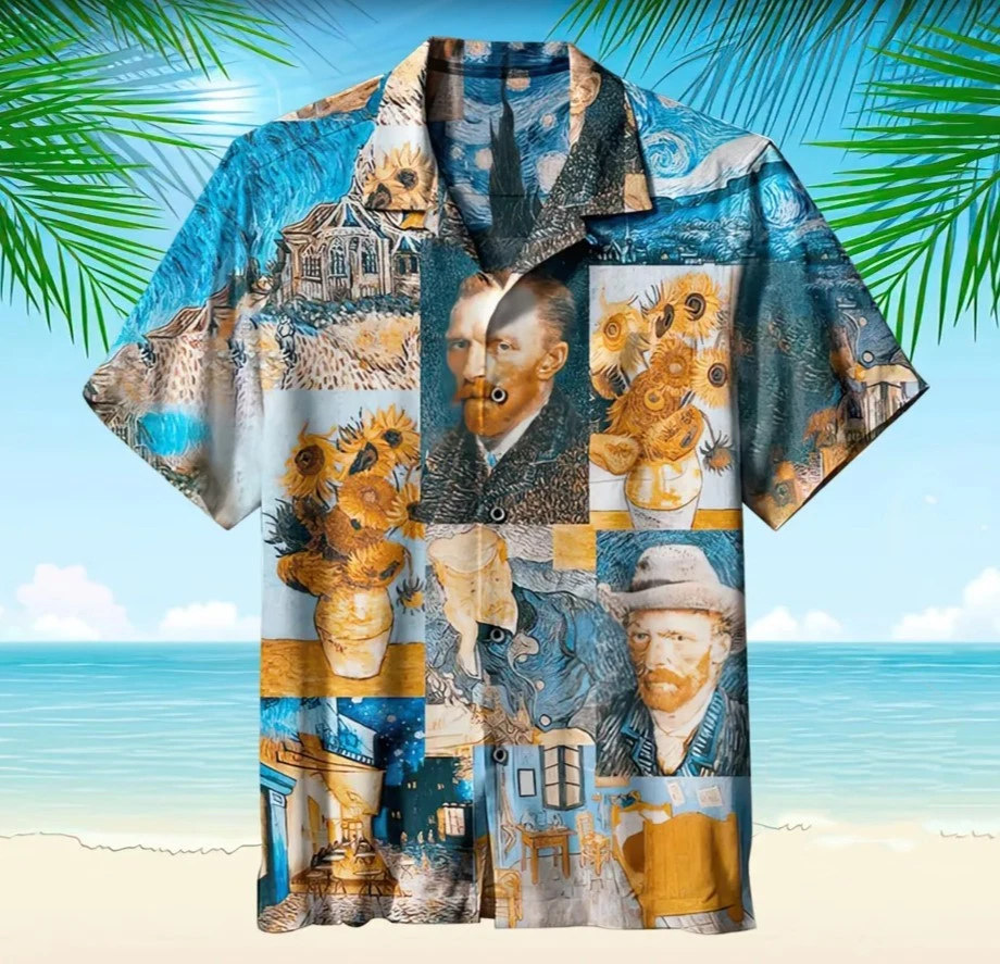 Van Gogh Art Hawaiian Shirt, Summer Beach Shirt