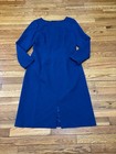 Brooks Brothers Womens Shift Dress Size 10 Blue Tollegno 1900 Italian Wool Italy