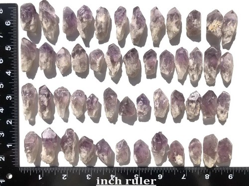Quartz Root Tips 50pcs Rough & Natural Amethyst Quartz Points Purple Geode Crystals ...