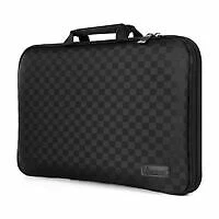 Checked Synthetic Leather Laptop Cases & Bags