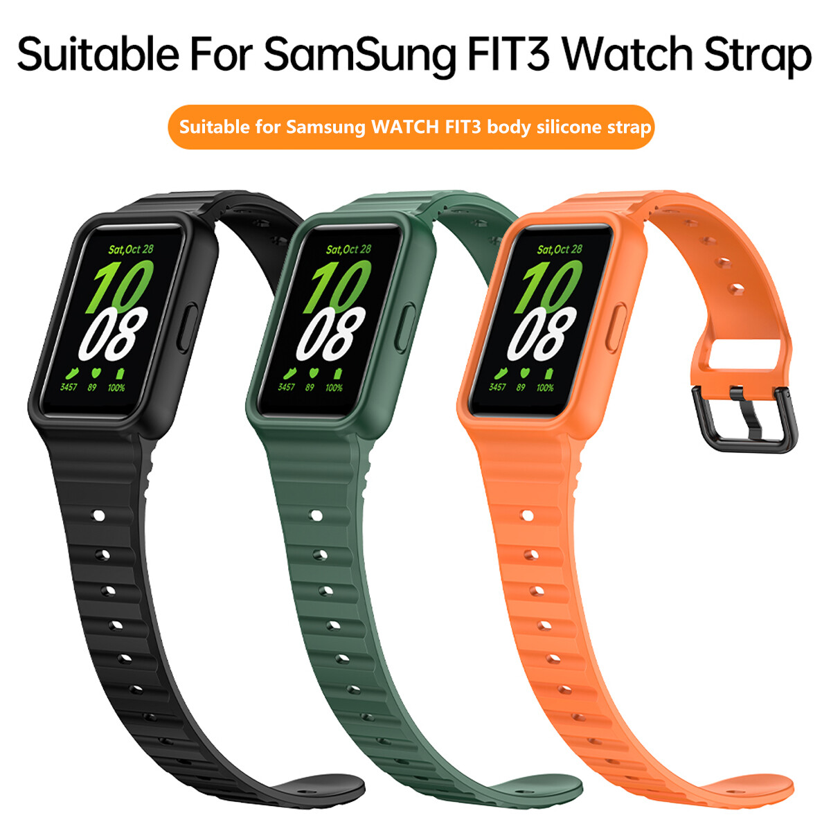 For Samsung Galaxy FIT3 Rugged Bumper Case Band, Sport Silicone