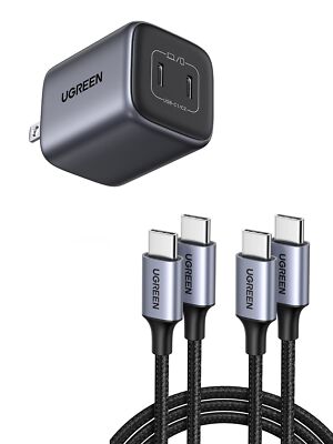 UGREEN 45W USB C Charger Bundle with 60W 2-Pack USB C Cable