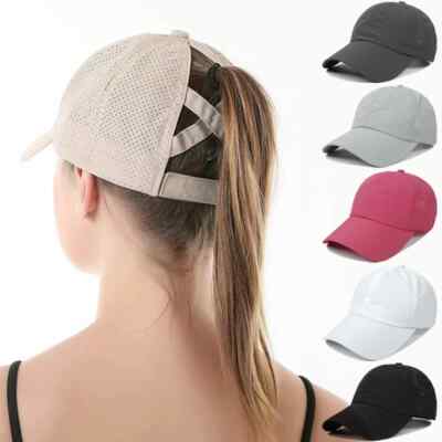 Sommer Baseballcap   Mesh, schnell trocknend, mit Pferdeschwanz-Öffnung