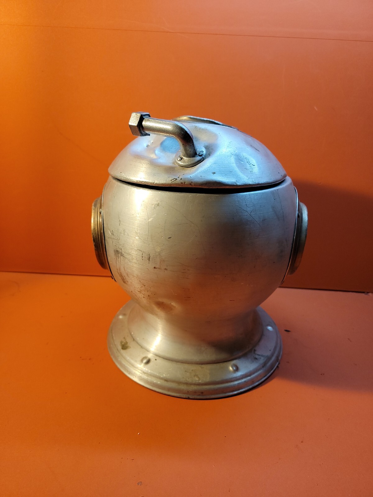 Vintage Deep Sea Diving Helmet Ice Bucket Livorno 1894 Pewtertone
