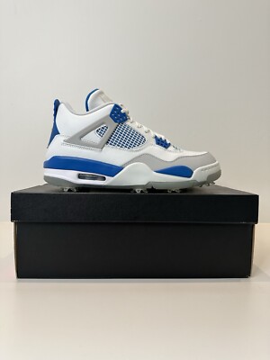 Nike Air Jordan IV 4 Retro Golf White Military Blue Men Size 10