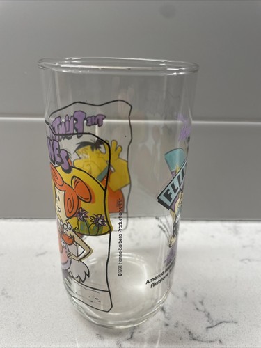 FLINTSTONES - 30 years 1964 Hardees Hanna-Barbera Glass - Velma, Fred, Pebbles! - 第 3/5 張圖片