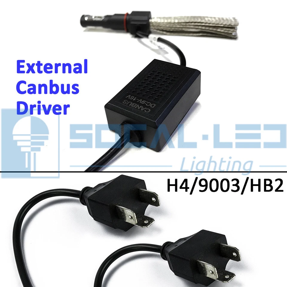 2x Fanless Canbus H4 9003 LED Conversion Kit Hi/Lo Headlight Bulbs 6000K White - Image 3 of 4
