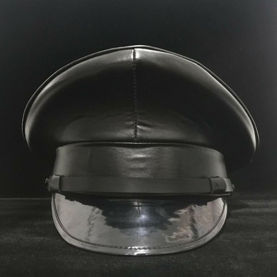 black military visor cap