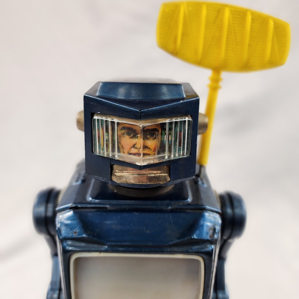 Vtg 1960s Blue Radar Robot Tin Toy Japan Original S.H Horikawa