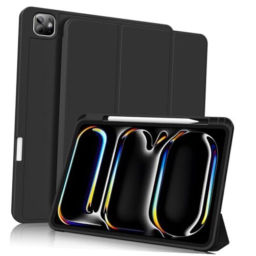 iPad Pro 11 Case M4 2024 5th Gen with Pencil Holder Black-image