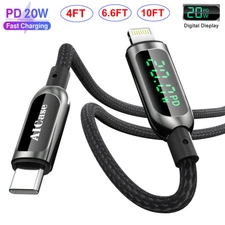 20W LED USB-C to 8 Pin PD Fast Charging Cable Cord For iPhone 14 13 12 11 XR XS