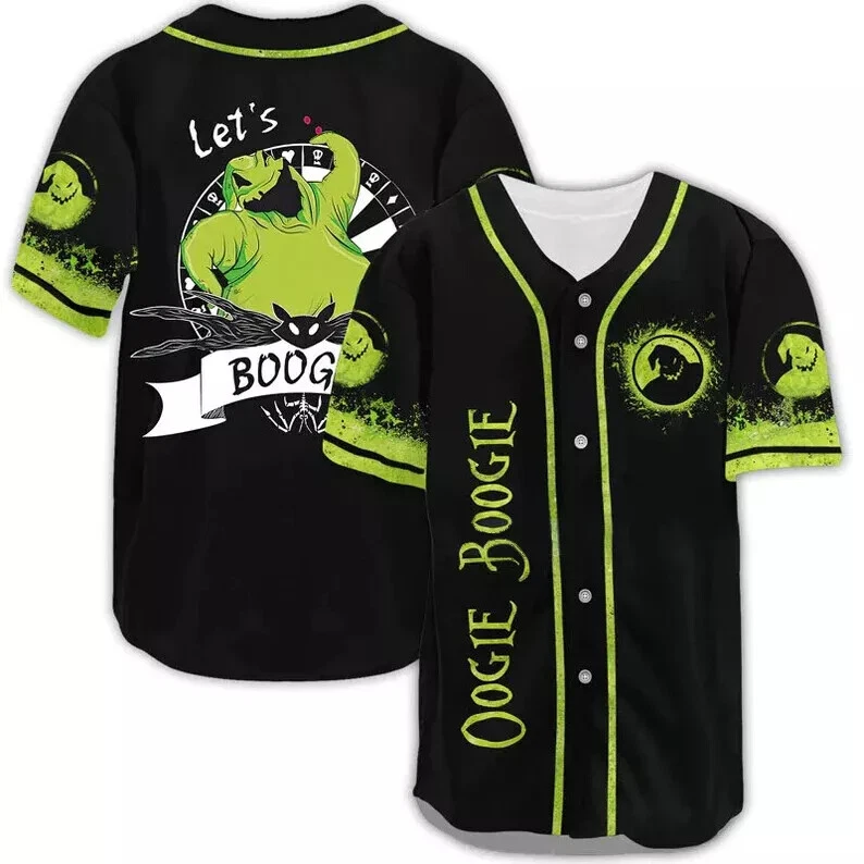 Let's Oogie Boogie Happy Halloween Boogieman Lovers Baseball Jersey Shirt