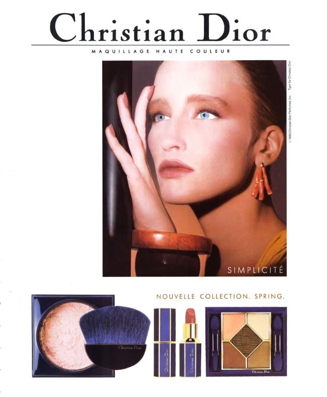 1989 Dior Tyen maquillage vintage Lisa Fallon 1 page MAGAZINE AD