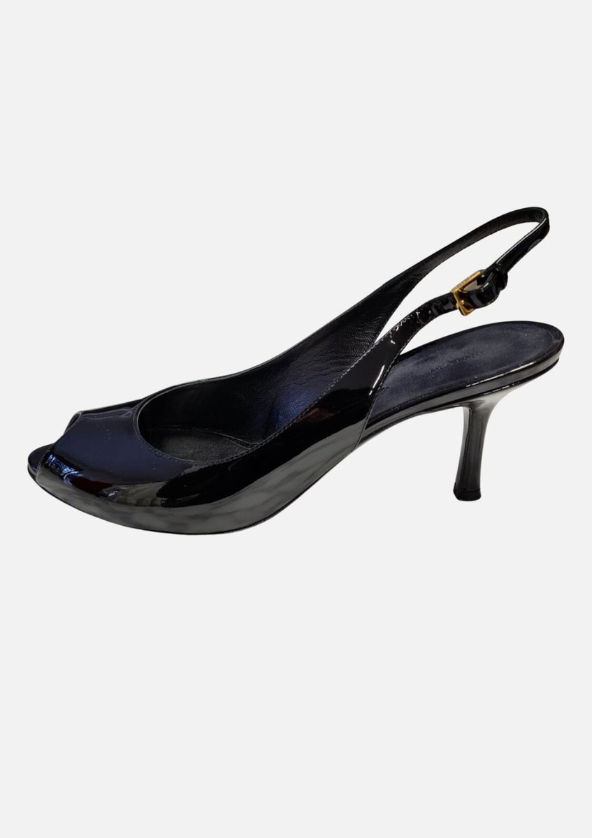 $795 Tom Ford patent leather slingback peep toe pumps shoes