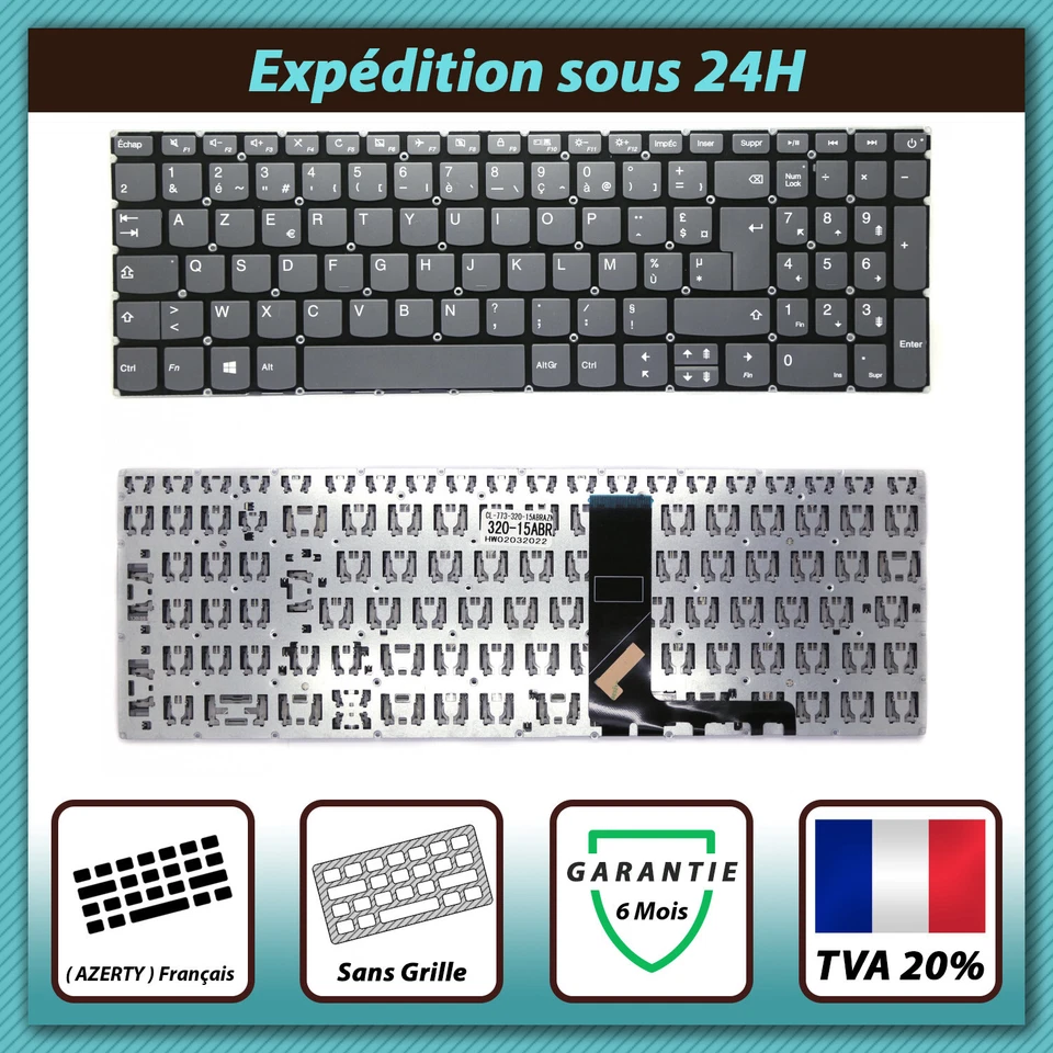 CLAVIER FRANÇAIS AZERTY POUR LENOVO IDEAPAD S145-15IWL / S145-15ILS / S145-15AST