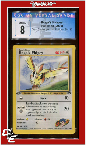 Koga's Pidgey (1st Edition) graded CGC 8 for sale on eBay