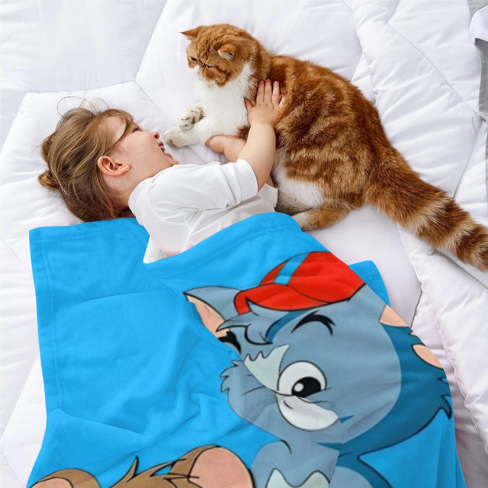 Tom and Jerry Cartoon Blanket Soft Flannel Blanket Birthday Gift for Kids