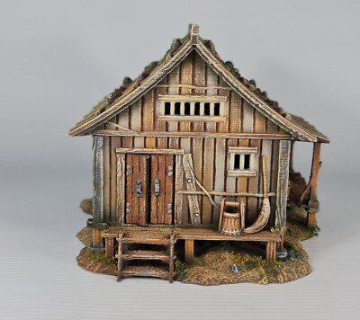 Feudal Japanese village house 28mm DnD, Wargame, Skirmish Tabletop 3d Printed