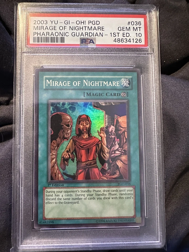 YUGIOH! PSA 10 GEM MINT 2003 Mirage of Nightmare PGD-036 Super Rare 1st Edition - Image 3 of 4