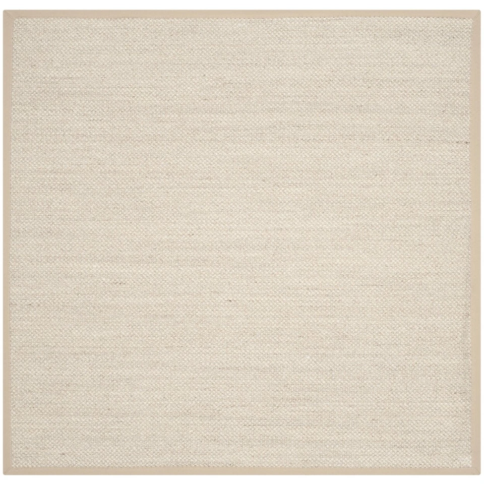 SAFAVIEH Contemporary Natural Fiber Sisal and Linen Bordered Area Rug Marble - Image 4 of 4