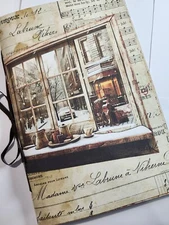 Junk Journal Booklet "COFFEE TIME" HANDMADE Cards, Pockets, Ephemera Lg 8.5"x5.5