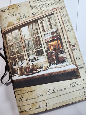 Junk Journal Booklet ''COFFEE TIME'' HANDMADE Cards, Pockets, Ephemera Lg 8.5''x5.5