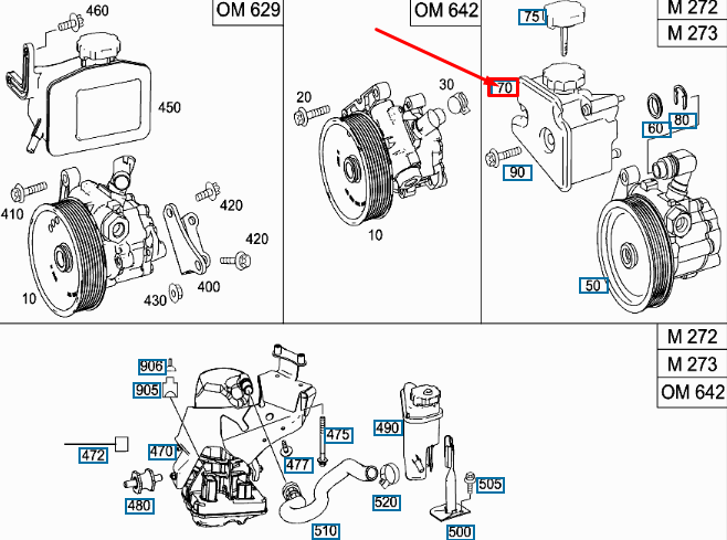 MERCEDES-BENZ ML W164 Power Steering Pump Tank A0004602583 NEW 