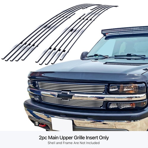 Fits 2000-2006 Chevy Suburban/Tahoe Upper Stainless Chrome Billet Grille Insert - Picture 3 of 7