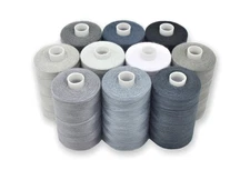 Gray Sewing Threads - 10 Large Spools of Polyester Thread for Hand Quilting &
