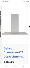 Belling BEL COOKCENTRE CHIM 90T STA Built In 90cm 3 Speeds Chimney Cooker Hood