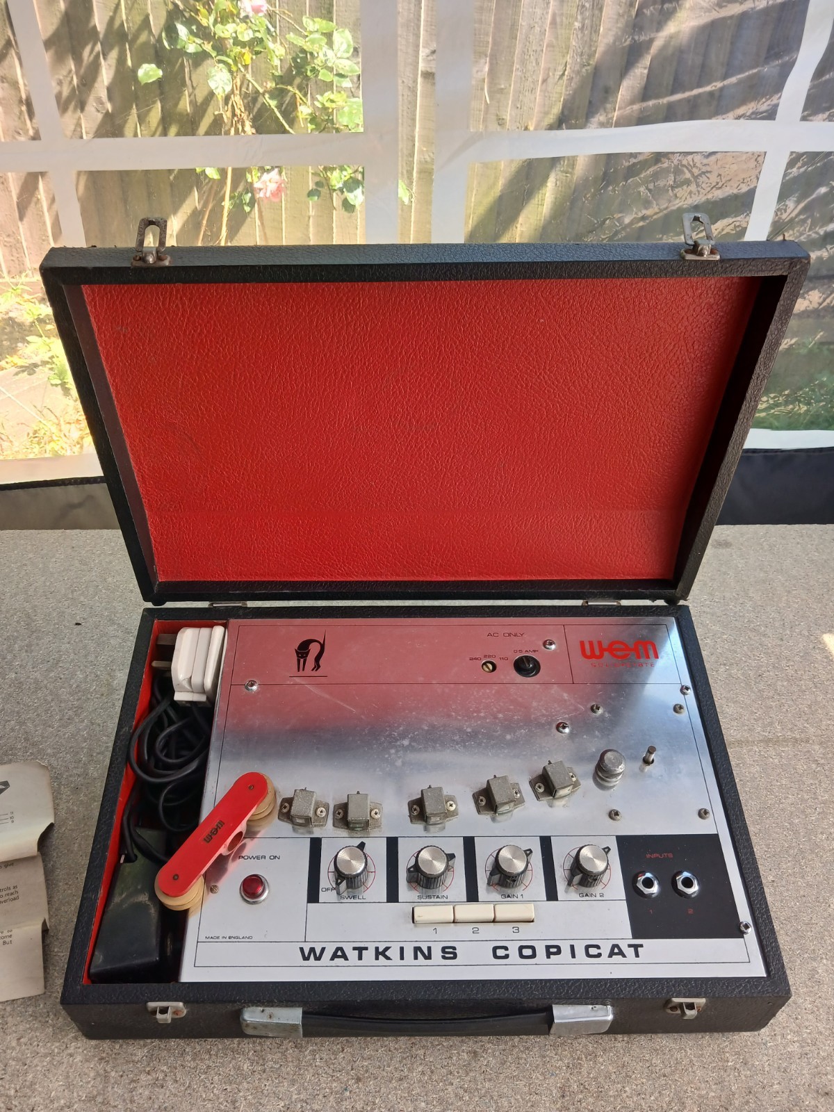 WEM Watkins Copicat Tape Echo Delay Unit Vintage 1970s + Instructions. Untested