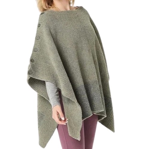 Barefoot Dreams CozyChic Coastline Poncho One Size Green Shrug Loungewear Soft