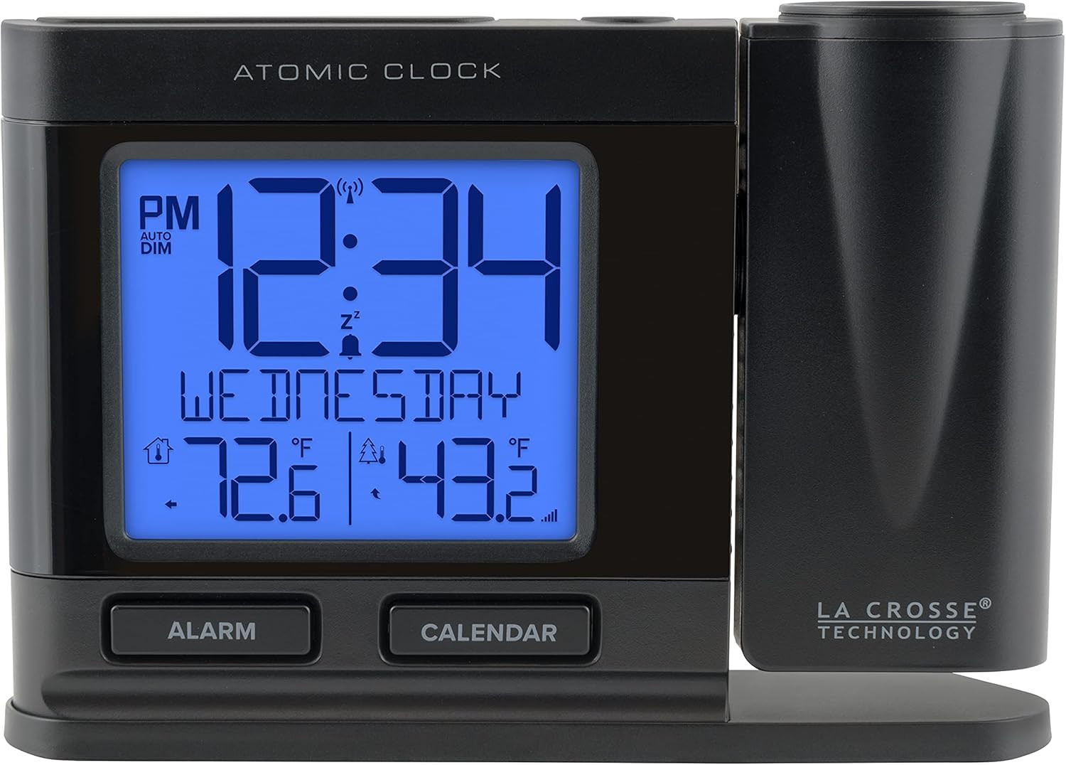La Crosse Technology Black Atomic Projection Alarm Clock 616-41667-INT-image